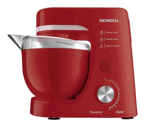 Batedeira Planetária 700w 12 Velocidades Bp-03-r Mondial Cor Vermelho 220V