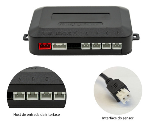 Kit Sensor De Estacionamento 22mm Prata Universal Ré Parachoque Traseiro Serve em todos carros Parachoque Plástico Visor Display Indicador Sonoro