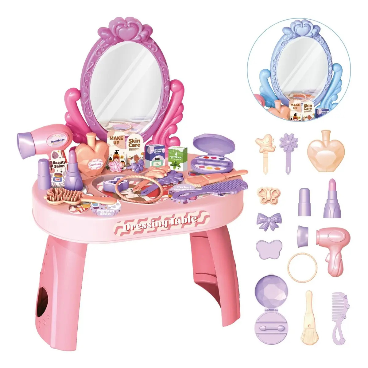 Penteadeira Infantil Menina Acessórios Princesa Maquiagem Cor Rosa