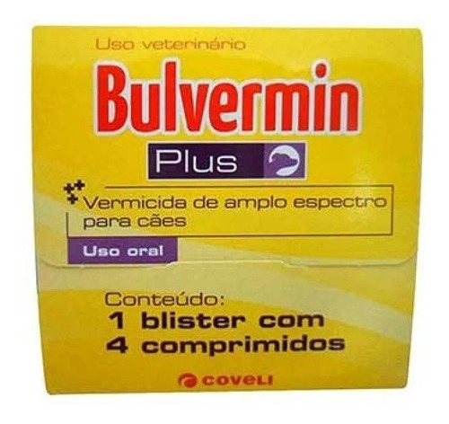 Bulvermin Plus Cartela Com 4 Comprimidos - Coveli