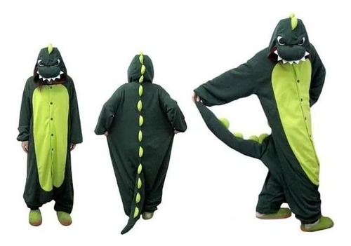 Pijama Enterito Con Capucha Cocodrilo Niños Y Adultos