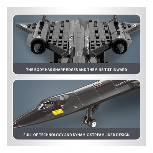 Edificio De Avión De Combate Sr-71 Compatible Con Avión Set,