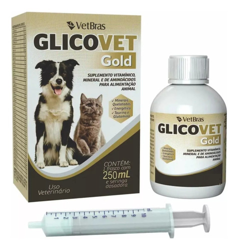 Glicovet Gold 250ml Suplemento Vitamínico Para Cães E Gatos