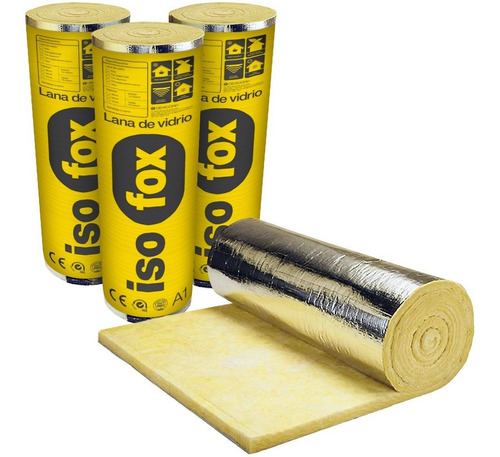 3 Rollos De Lana De Vidrio Con Aluminio 50mm Isofox