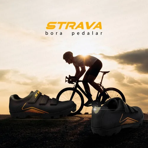 Sapatilha Bike Ciclismo Mtb Strava Preto Smart Band M6