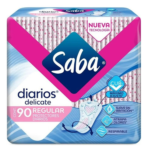 3 Pza Protectores Diarios Saba Delicate Regular 90 Pzas