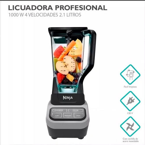Licuadora Ninja Blender 1000 Gris Con Negro. Gris Con Negro