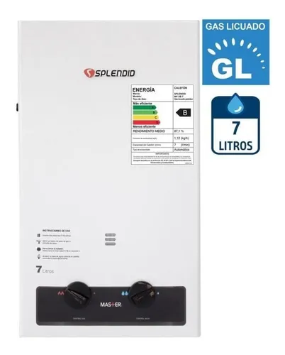 Calefont Gas Licuado 7 Litros Tiro Natural Splendid