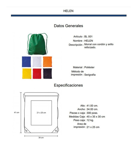 Imagen 4 de 9 de Morral Con Cordón Y Arillo Reforzado.