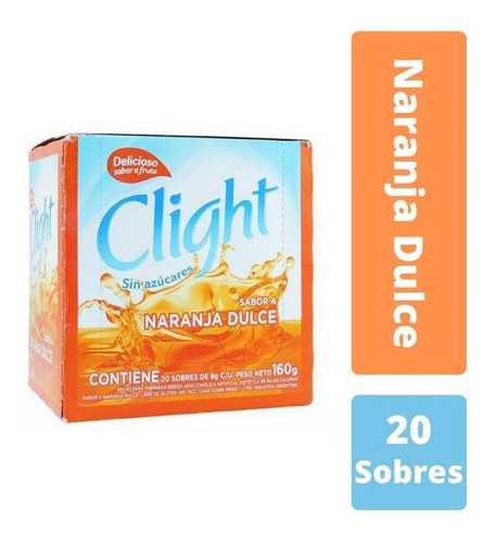 Clight Jugo En Polvo Naranja Dulce Caja 20 X 7.5gr