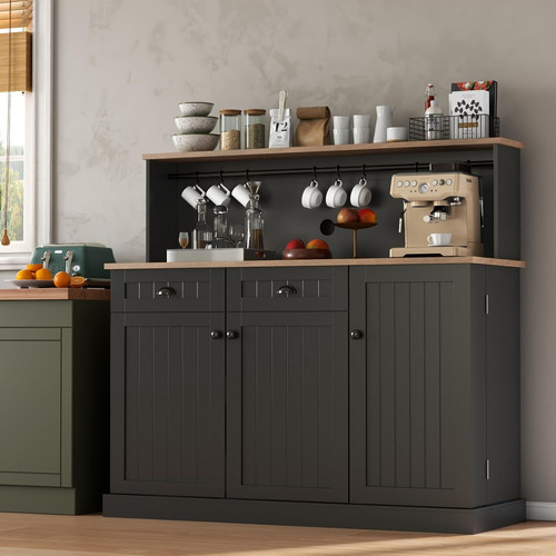 Aparador Buffet De Cocina Con Cajones Y Estantes Ajustables
