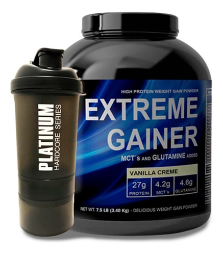 Extreme Gainer Platinum + Vaso - Ganador De Peso 7.5 Libras