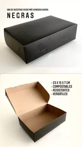 20 Cajas De Cartón Negra Para Pastas Multiuso 23x15x7
