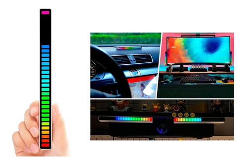 Ambientador Recargable Luz Led Multicolor Auto Audioritmico