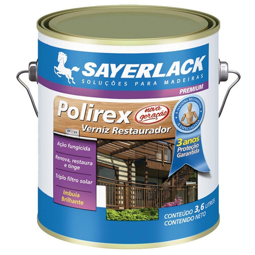 Kit Com 04 Polirex Verniz Restaurador Imbuia 3,6l Sayerlack Acabamento Brilhante