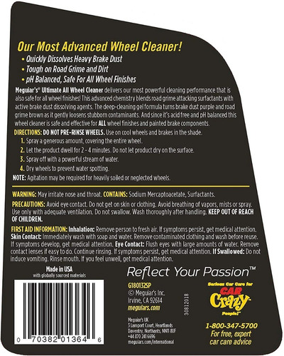 Imagen 8 de 8 de Ultimate All Wheel Cleane Meguiars G180132 Limpia Rines