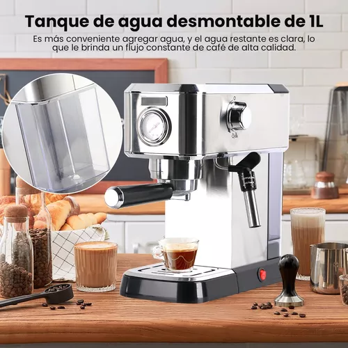 MICHELANGELO Máquina de café expreso de 15 bar con espumador de leche,  máquinas de café Expresso, cafetera de acero inoxidable para capuchino y  café