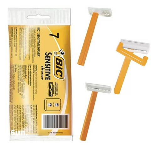 Imagem 2 de 2 de Kit Aparelho De Barbear Bic Sensitive Shaver C/ 14 Unidades