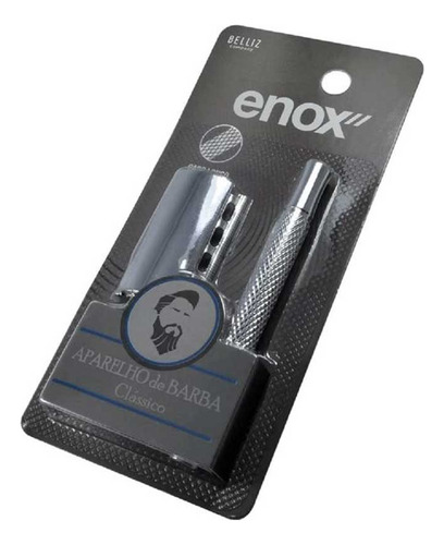 Kit Aparelho De Barbear Barbeador + 4 Lâminas Aço Inox Enox