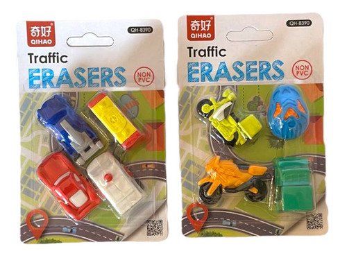 Gomas De Borrar Diseños  Vehiculos Ideal Souvenir X2 Blister