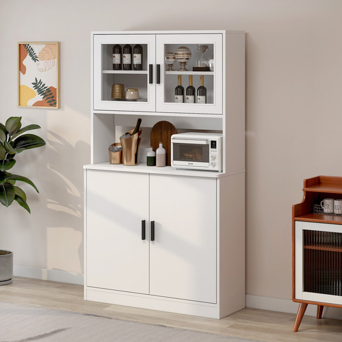 Mueble De Cocina De Pata Multifuncional 80x32x182cm Color Blanco
