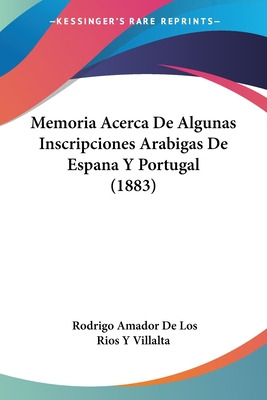 Libro Memoria Acerca De Algunas Inscripciones Arabigas De...