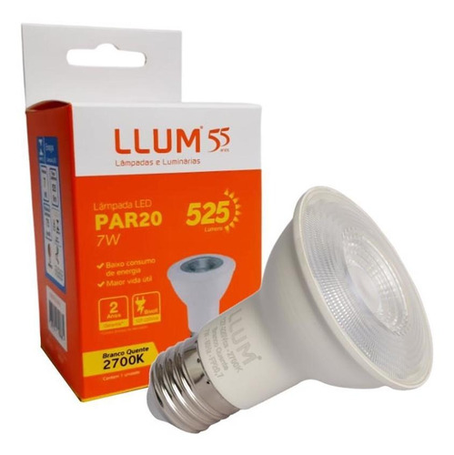 Lâmpada Led Par20 7w 2700k Amarela Branco Quente Llum Cor da luz Branco-quente 110V/220V