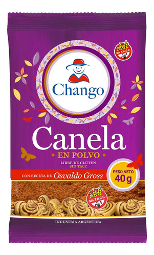 Canela Molida En Polvo Chango 40grs X 1 Unidad