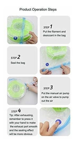 5 Bolsa Almacenamiento Vacio Filamento Para Impresora 3d