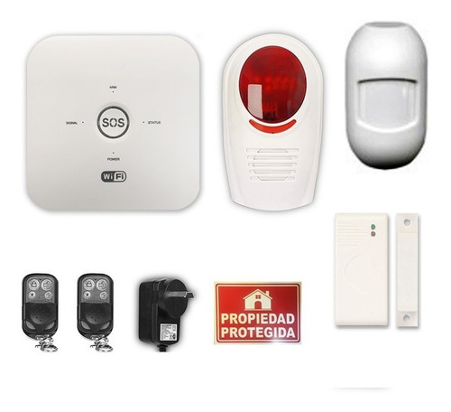 Imagen 1 de 5 de Kit Alarma Domiciliaria Casa Wifi/gsm Compacta Inalambrica