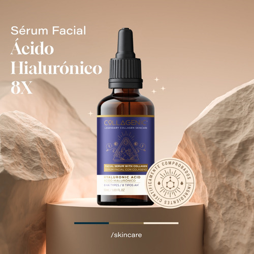Imagen 2 de 7 de Serum Facial Hidratante 50ml 8x Acido Hialuronico , Colageno