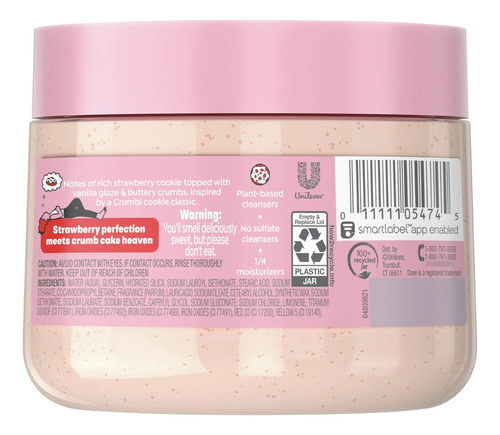 Dove Crumbl Exfoliante Corporal Fresa Body Scrub Strawberry Pastel De Fresa