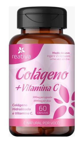 Kit 3x Colágeno Hidrolisado+vitamina C Com 60 Cáp - Reativa