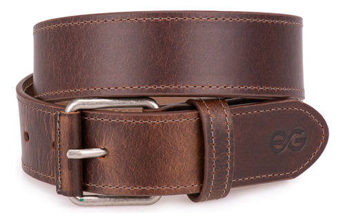 Cinto Correia Masculino Couro Legitimo Casual 4cm De Largura Cor Marrom Desenho Do Tecido Lisa Tamanho P (serve calça 36-40)