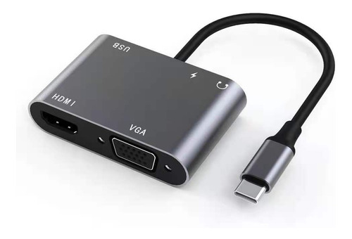 Adaptador Tipo C 5 En 1 Hdmi A Vga A Tipo C, Usb A Aux.