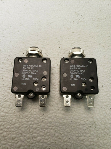 Tyco Electronics Circuit Breaker 15 Amps Lot Of 2 W58-xb Ccg