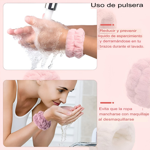 Toalla Para La Cabeza + 2 Muñequeras Ideal Maquillaje Piel