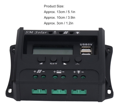 Controlador De Panel Solar De Carga Pwm De 3 Etapas