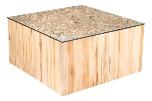 Mesa De Centro Modelo Cave - Natural Color Marrón Claro