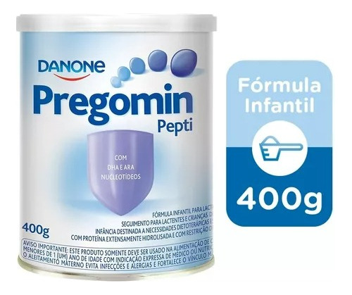 Fórmula infantil em pó sem glúten Danone Pregomin Pepti sabor without flavor en lata de 2 de 400g - 0  a 12 meses