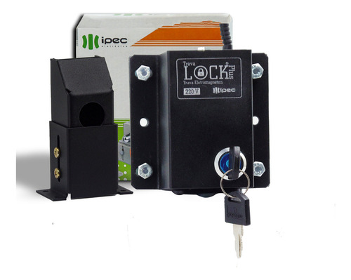 Trava Ipec Lock Motor Portão Basculante Com Suporte Cor Cinza