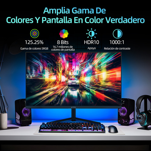 Monitor Gamer KTC con pantalla de 24" 100Hz 110V y resolución Full HD