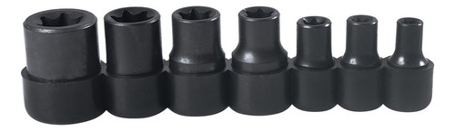 Juego De Dados Torx Hembra Cuadro 1/4 Y 3/8 7 Piezas