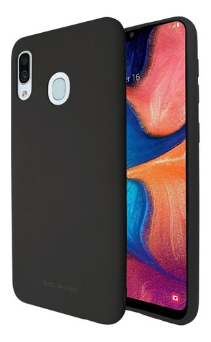 Funda De Silicon Suave Para Samsung M30 Color Negro Molan Cano Soft