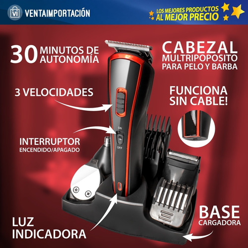 Imagen 2 de 6 de Corta Pelo Inalámbrico Afeitadora Pelo Nariz Oreja Barba