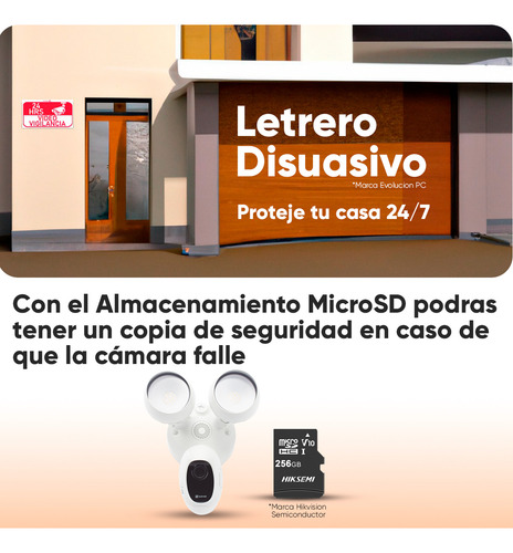 Ezviz Cámara De Seguridad LC1C-PLUS-256 IP 2MP Wifi Con Luz Ultrabrillante Y Audio De Dos Vías Sirena Integrada CS-LC1C Con Ranura para Memoria MicroSD De 256GB Más Sensor PIR