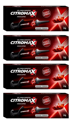 Kit 4 Unidades - Citromax Gel Para Barata Seringa 10g