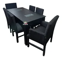 Comprar Mesa Exten Color Negro+4 Sillas Y 2 Cabeceras En Chenille 