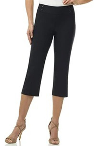 Pantalones Cortos Tipo Capri De Cintura Cómoda Para Mujer Co