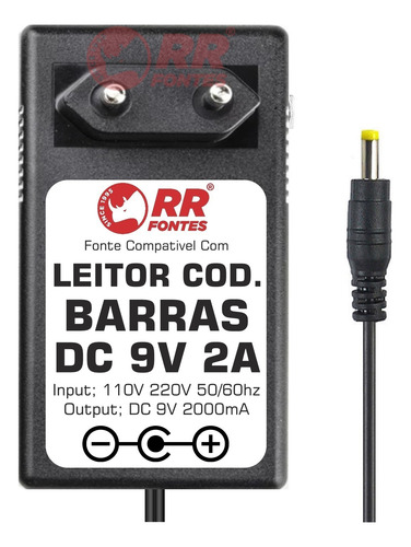 Fonte 9v Para Leitor Fixo De Código De Barras Bematech S3200